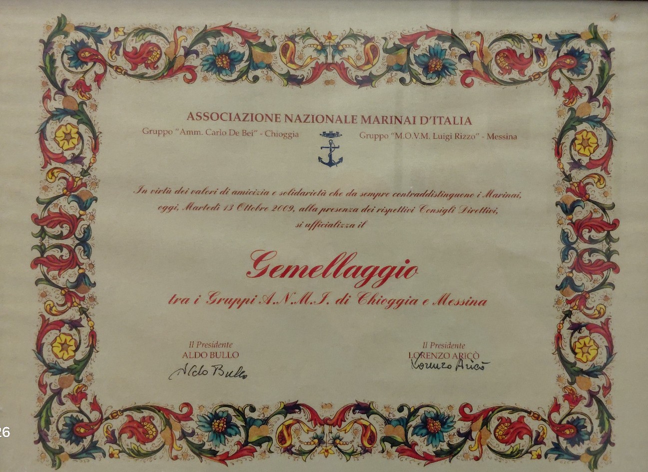 Gemellaggio con il Gruppo A.N.M.I. di Chioggia